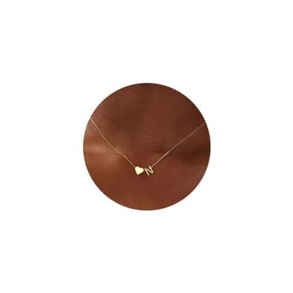 5611 Initial Necklaces Trendy, 18K-Gold-Plated Tiny Heart Initial N